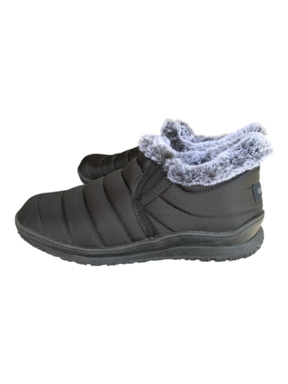 Minnetonka Women's Black Timpson Tulsa Slip‎ On Shoes Faux Fur Size 10